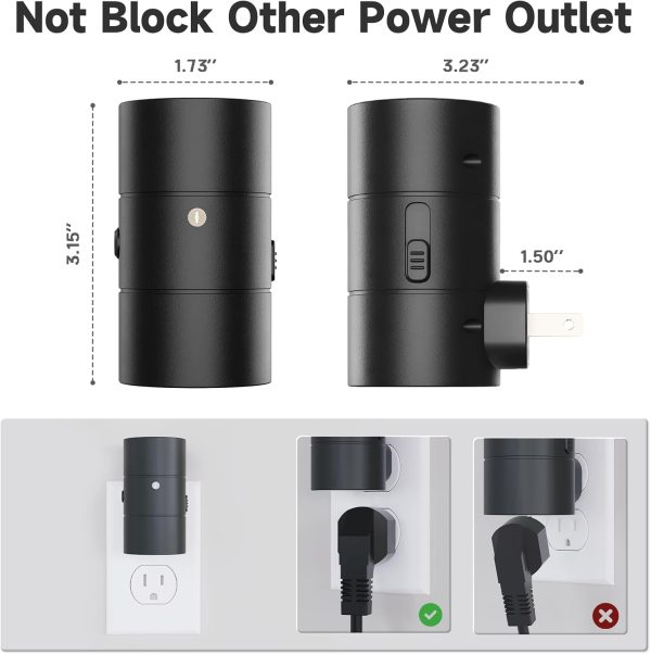 YKLITG Night Lights Plug into Wall, Dimmable with 3 Color Modes & Auto On/Off Sensor, Ultra-Slim Nightlight for Hallway, Bathroom, Bedroom, Nursery, Kitchen (4 Pack, Black)