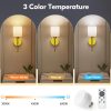 YKLITG 15 inch Battery Operated Wall Sconce Set of 2, Gold Wireless Rechargeable Wall Lights with 5200mAh Dimmable Detachable Bulbs and Remote, 9 Colors Sconces Wall Decor for Bedroom Living Room