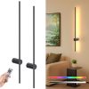 YKLITG 35.4 Inch Battery Operated Wall Sconce Set of 2,Black Minimalist Rechargeable LED Wall Lights with Remote, 10 Colors Dimmable Wireless Wall Sconce for Living Room Bedroom Hallway