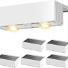 YKLITG Solar Fence Lights,6 Pack Deck Light,Led Outdoor Lights Warm White + RGB Wall Lights Waterproof,Solar Powered Light for Backyard/Pool/Railing/Patio/Porch/Step(White)