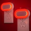 YKLITG 2 Pack Red Night Light Plug into Wall with Dusk to Dawn Sensor, Plug in Night Light for Sleep, Baby Nursery, Kids, Meditation, Bathroom, 0% Blue Light True Red LED 5-Level Brightness