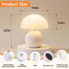 YKLITG Wireless Mushroom Lamp,Table Lamp for Bedroom, Portables Cordless Lamps,Wireless lamp,Small Bedside Table Touch Lamps for Living Room,Mini Mushroom 5200mAh Battery Operated Lamp Modern (White)