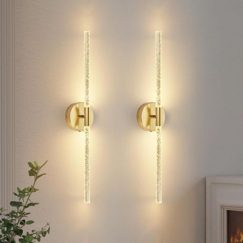 YKLITG Crystal-Inspired Bubble Battery Operated Wall Sconce Set of 2, 10000mAh 3 Color Temps Rechargeable Wall Lights with Remote, Dimmable Wireless Wall Lamp for Living Room Bedroom
