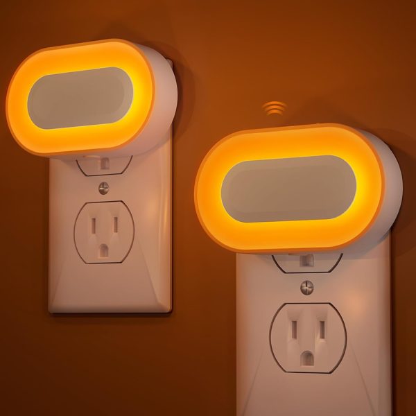 YKLITG 2 Pack Red Night Light Plug into Wall with Dusk to Dawn Sensor, Plug in Night Light for Sleep, Baby Nursery, Kids, Meditation, Bathroom, 0% Blue Light True Red LED 5-Level Brightness