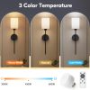 YKLITG 24 inch Battery Operated Wall Sconce Set of 2, Black Wireless Rechargeable Wall Lights with 5200mAh Dimmable Detachable Bulbs and Remote, 9 Colors Sconces Wall Decor for Bedroom Living Room