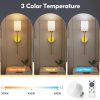 YKLITG 24 inch Battery Operated Wall Sconce Set of 2, Gold Wireless Rechargeable Wall Lights with 5200mAh Dimmable Detachable Bulbs and Remote, 9 Colors Sconces Wall Decor for Bedroom Living Room