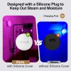 Rechargeable Shower Light with Silicone Cover, 4000mAh, RGBW, Cordless Waterproof LED Shower Lights for Inside Shower, Remote Control & Magnetic Mount, Shower Lamp for Bathroom Closet Bedroom, 2 Pack