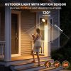 YKLITG Battery Operated Outdoor Lights, 10000mAh Rechargeable, 120 Days/Charge, 3 Modes, 3 Brightness, IP65 Wireless Outdoor Security Motion Light for Patio Porch Garage, 2 Pack