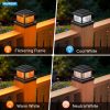 YKLITG 4x4 Post Solar Lights with Flame Light &3 Color Temps,12 Pack Black