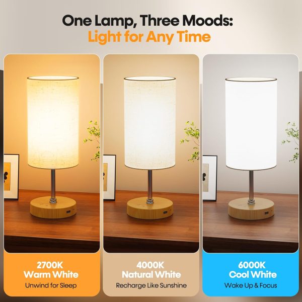 YKLITG Light Therapy Lamp,10000 Lux Sun Lamp with Remote,3 Color Temperatures & Stepless Dimming,Happy Sunlight Lamp with USB C & A Ports,UV-Free Full Spectrum Light for Home, Office
