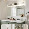 YKLITG 48 Inch Modern Bathroom Light Fixture, 30W 5CCT Dimmable LED Black Bathroom Vanity Lights Over Mirror, Vanity Lights for Bathrooms Restroom Mirror- ETL Certified