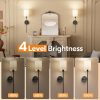 YKLITG 24 inch Battery Operated Wall Sconce Set of 2, Black Wireless Rechargeable Wall Lights with 5200mAh Dimmable Detachable Bulbs and Remote, 9 Colors Sconces Wall Decor for Bedroom Living Room