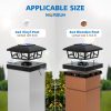 YKLITG Solar Post Cap Lights,4x4 Post Solar Light Warm White,Black 12 Pack