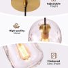 YKLITG 2 Pack Pendant Lights Kitchen Island, Gold Pendant Light Fixtures with Clear Thick Glass Shade, Modern Hanging Ceiling Lights for Kitchen, Bathroom, Bedroom and Dining Room