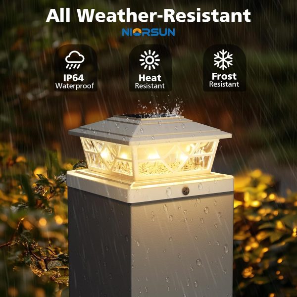 YKLITG 4x4 Post Solar Lights,Solar Post Lights with 2 Modes, 12 Pack White