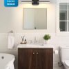 YKLITG 24 Inch Modern Bathroom Light Fixture, 24W 5CCT Dimmable LED Black Bathroom Vanity Lights Over Mirror, Vanity Lights for Bathrooms Restroom Mirror- ETL Certified