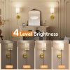 YKLITG 24 inch Battery Operated Wall Sconce Set of 2, Gold Wireless Rechargeable Wall Lights with 5200mAh Dimmable Detachable Bulbs and Remote, 9 Colors Sconces Wall Decor for Bedroom Living Room