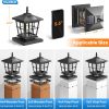 YKLITG 4x4 Post Solar Lights with 3 Color Temps, Edison Bulb, 2 Pack Black