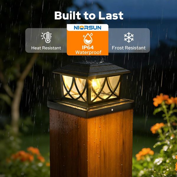 YKLITG 4x4 Post Solar Lights, 3 Color Temps & 2 Brightnesses, 8 Pack Black