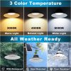 YKLITG Solar Pendant Light, Upgraded Motion Sensor Light Outdoor Solar Lights Indoor Dimmable with Remote 3000K/4500K/6000K, 2x16.4ft Cable IP65 Waterproof for Shed, Barn, Gazebo, Patio(2 Pack)