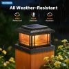 YKLITG 4x4 Post Solar Lights with Flame Light &3 Color Temps,12 Pack Black
