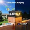 YKLITG Solar Post Cap Lights,4x4 Post Solar Light Warm White,Black 12 Pack