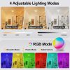 Rechargeable Shower Light with Silicone Cover, 4000mAh, RGBW, Cordless Waterproof LED Shower Lights for Inside Shower, Remote Control & Magnetic Mount, Shower Lamp for Bathroom Closet Bedroom, 2 Pack