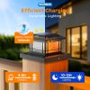 YKLITG 4x4 Post Solar Lights with Flame Light &3 Color Temps,12 Pack Black