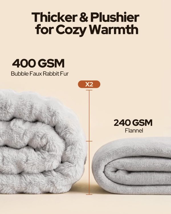 YKLITG Wearable Heated Blanket with Foot Pocket, Electric Throw Blanket with Sleeves, 9 Heating Levels & 10 Timer Settings, Ultra-Soft Bubble Faux Fur & Sherpa, ETL & FCC Certified, 50" x 70"
