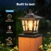 YKLITG 4x4 Post Solar Lights with 3 Color Temps, Edison Bulb, 2 Pack Black