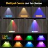 YKLITG Solar Fence Lights, 12 Pack LED Outdoor Solar Deck Lights with Lenses, RGB Color, IP65 Waterproof, Solar Lights for Outside, Wall, Patio, Railing, Yard (Black)