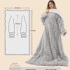 YKLITG Wearable Heated Blanket with Foot Pocket, Electric Throw Blanket with Sleeves, 9 Heating Levels & 10 Timer Settings, Ultra-Soft Bubble Faux Fur & Sherpa, ETL & FCC Certified, 50" x 70"