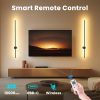 YKLITG 35.4 Inch Battery Operated Wall Sconce Set of 2,Black Minimalist Rechargeable LED Wall Lights with Remote, 10 Colors Dimmable Wireless Wall Sconce for Living Room Bedroom Hallway