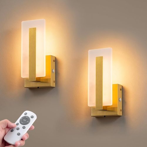 YKLITG Rechargeable Wall Sconces, 10000mAh Battery Operated Wall Sconce Set of 2, 3 Color Temps Wireless Wall Lights with Remote, Dimmable Wall Lamp for Living Room Bedroom Hallway