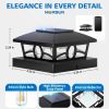 YKLITG Solar Post Cap Lights,4x4 Post Solar Light Warm White,Black 12 Pack