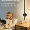YKLITG 28 Inch Battery Operated Wall Sconce Set of 2, 360 Rotation Dark Black Rechargeable Wall Lights with Detachable Tube and Remote, 3CCT Dimmable Wall Lamp for Living Room Bedroom Hallway