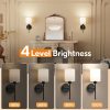 YKLITG 15 inch Battery Operated Wall Sconce Set of 2, Black Wireless Rechargeable Wall Lights with 5200mAh Dimmable Detachable Bulbs and Remote, 9 Colors Sconces Wall Decor for Bedroom Living Room
