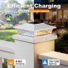 YKLITG 4x4 Post Solar Lights Color Changing with Remote, 12 Pack White
