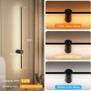YKLITG 35.4 Inch Battery Operated Wall Sconce Set of 2,Black Minimalist Rechargeable LED Wall Lights with Remote, 10 Colors Dimmable Wireless Wall Sconce for Living Room Bedroom Hallway
