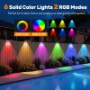 YKLITG Solar Fence Lights,6 Pack Deck Light,Led Outdoor Lights Warm White + RGB Wall Lights Waterproof,Solar Powered Light for Backyard/Pool/Railing/Patio/Porch/Step(White)