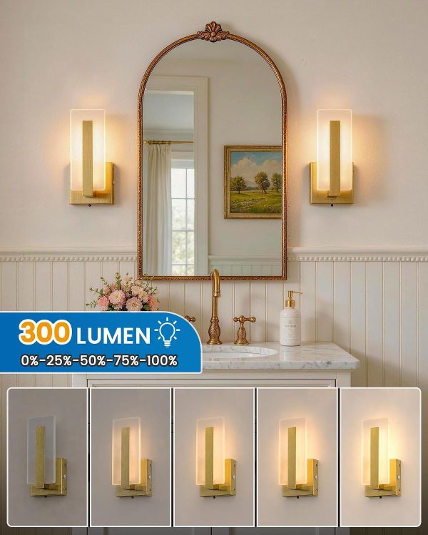YKLITG Rechargeable Wall Sconces, 10000mAh Battery Operated Wall Sconce Set of 2, 3 Color Temps Wireless Wall Lights with Remote, Dimmable Wall Lamp for Living Room Bedroom Hallway