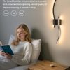 YKLITG 27.6 Inch Battery Operated Wall Sconce Set of 2, Black Modern Rechargeable Wall Lights with Remote, 3CCT Dimmable Wireless Wall Lamp for Living Room Bedroom Hallway