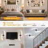 YKLITG 27.6 Inch Battery Operated Wall Sconce Set of 2, Black Modern Rechargeable Wall Lights with Remote, 3CCT Dimmable Wireless Wall Lamp for Living Room Bedroom Hallway