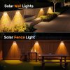YKLITG Solar Fence Lights,6 Pack Deck Light,Led Outdoor Lights Warm White + RGB Wall Lights Waterproof,Solar Powered Light for Backyard/Pool/Railing/Patio/Porch/Step(White)