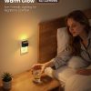 YKLITG Night Lights Plug Into Wall, Auto On/Off, 4 Pack, Black, 3000K