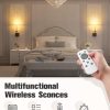 YKLITG Crystal-Inspired Bubble Wireless Wall Sconces, 10000mAh Battery Operated Wall Sconces Set of 2, 3 Color Temps Rechargeable Wall Lights with Remote, Dimmable Wall Lamp for Living Room Bedroom