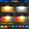 YKLITG Outdoor Fence Lights, 6 Pack Waterproof LED Solar Fence Lights with 1500mAh Battery, Warm White/Cool White/RGB, Easy-to-Install Wall Light for Deck, Patio, Railing, Stairs, Backyard C Black