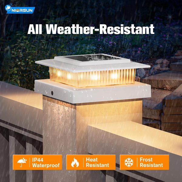 YKLITG 4x4 Post Solar Lights Color Changing,Solar Post Light,12 Pack White