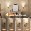 YKLITG 15 inch Battery Operated Wall Sconce Set of 2, Gold Wireless Rechargeable Wall Lights with 5200mAh Dimmable Detachable Bulbs and Remote, 9 Colors Sconces Wall Decor for Bedroom Living Room