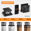 YKLITG 4x4 Post Solar Lights, 3 Color Temps & 2 Brightnesses, 8 Pack Black